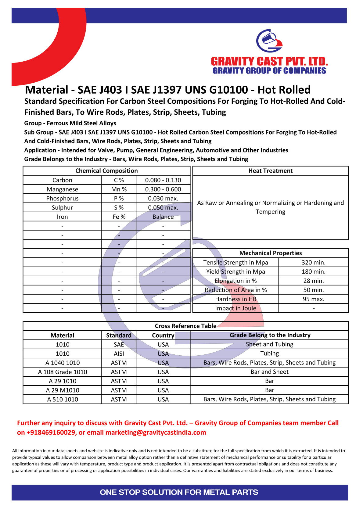 SAE J403 I SAE J1397 UNS G10100 - Hot Rolled.pdf